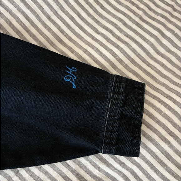 Dark Blue Women's Jean Jacket - Picture 4 of 4